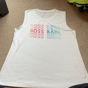 Sleeveless "boss babe" t shirt, never worn, very comfortable.